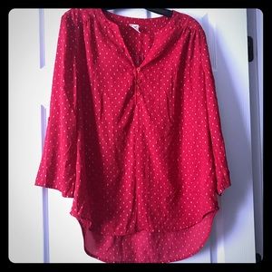 NWOT Faded Glory Hi-Lo Roll Cuff Blouse